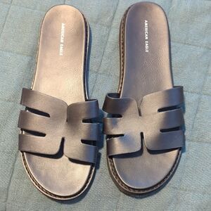American Eagle Black Slide Sandals
